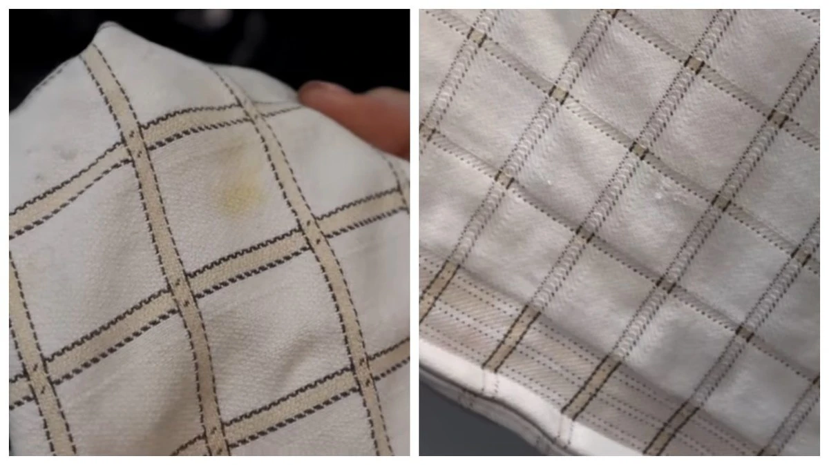 Bílá ponožka s práškem do pečiva zázračně vyčistí kuchyňské utěrky