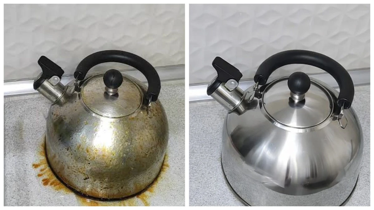 Starý nános na konvici zmizel za 10 minut: lesklý povrch opět zazářil jako nový