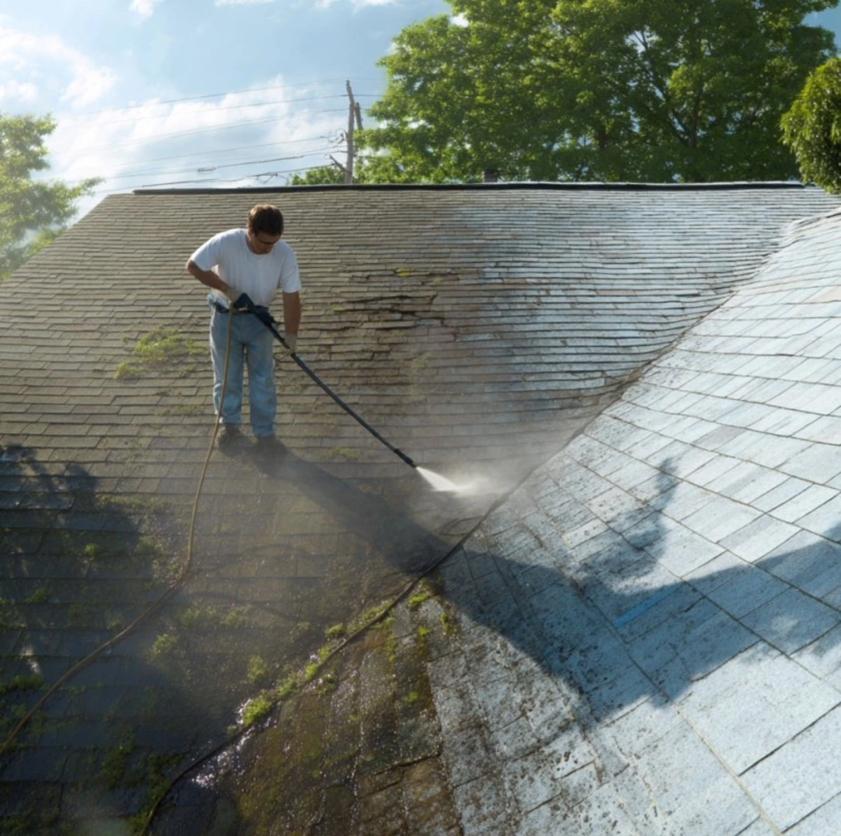 Dědečkův trik na střechu: Jak vyčistit břidlicovou krytinu sám, i s levným tlakovým mytím - image 2