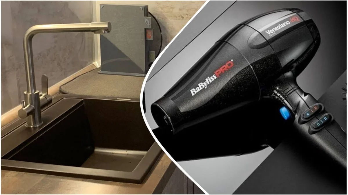 Horký vzduch z fénu: Zázrak na poškrávaný dřez z umělého kamene