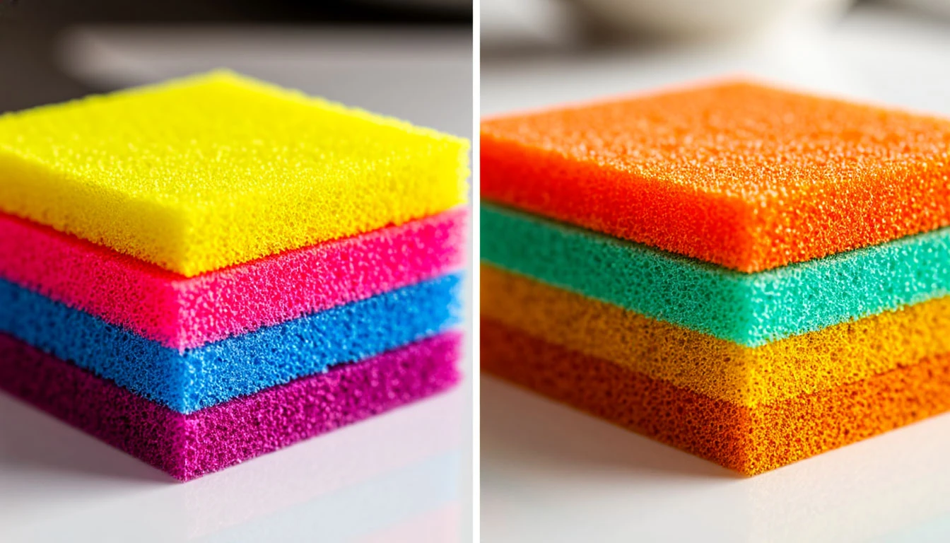 Proč mají nové houby na nádobí barevné pruhy? Výrobci to záměrně tají