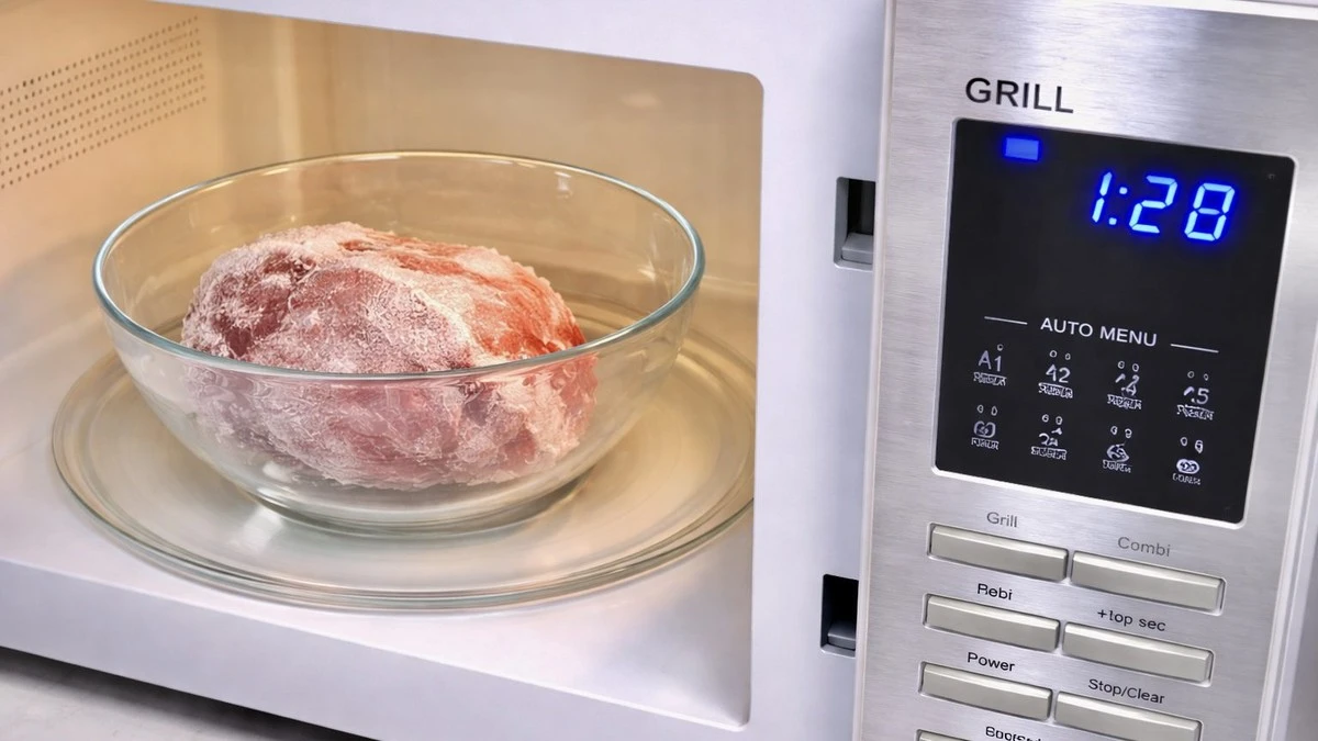 Mistr vw opravách ukázal 3 chytré triky pro mikrovlnku: maso roztaję równomiernie