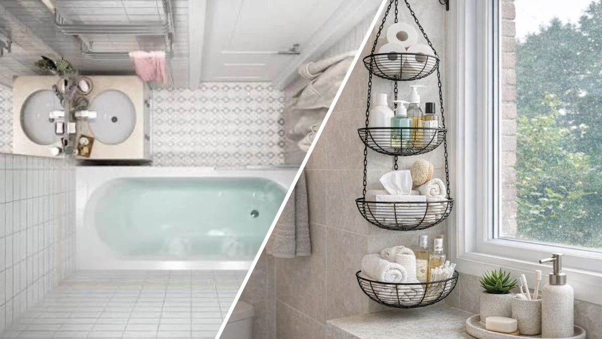 Košík na ovoce v koupelně? Geniální trik, který řeší nedostatek místa